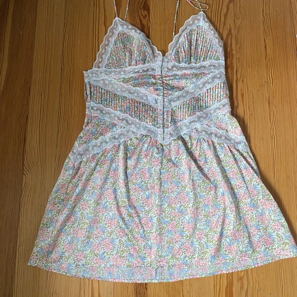 For Love And Lemons Multicolor Lace Mini Dress